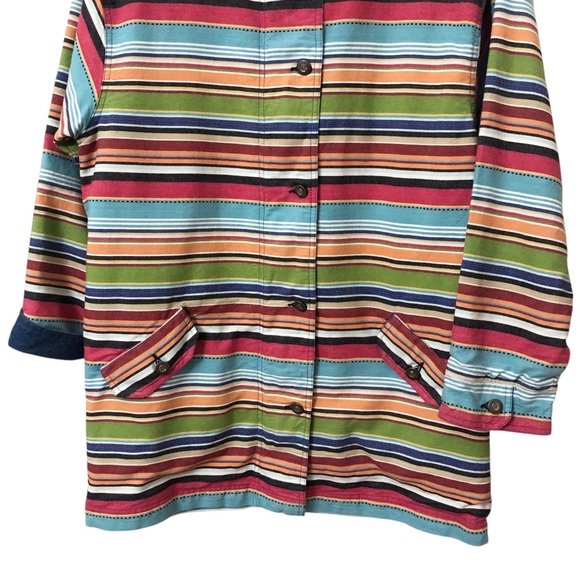 Southwestern Colorful Stripe Barn Utility Jacket Medium - Picture 6 of 14